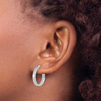Leslie's 14K White Gold Polished Hoop Earrings - Image 3