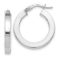 Leslie's 14K with White Rhodium Plating Polished Hoop Earrings