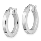 Leslie's 14K with White Rhodium Plating Polished Hoop Earrings - Image 2