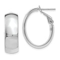 Leslie's 14K with White Rhodium Plating Polished Hoop Earrings