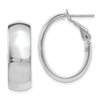 Leslie's 14K with White Rhodium Plating Polished Hoop Earrings