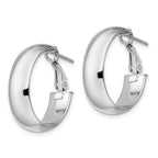 Leslie's 14K with White Rhodium Plating Polished Hoop Earrings - Image 2