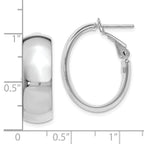 Leslie's 14K with White Rhodium Plating Polished Hoop Earrings - Image 4