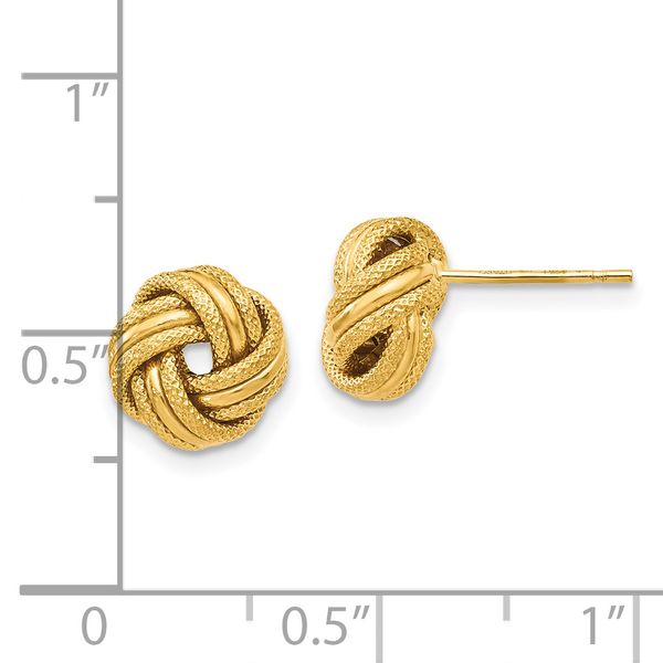 Leslie's 14K Knot Polished D/C Post Earrings - Image 4