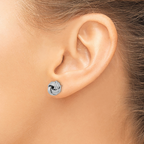 Leslie's 14K with White Rhodium Plating Knot Polished D/C Post Earrings - Image 3