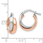 Leslie's 14K White Gold Rose-plated Polished Hoop Earrings - Image 4