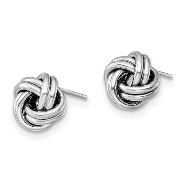 Leslie's 14K with White Rhodium Plating Polished Love Knot Post Earrings - Image 2