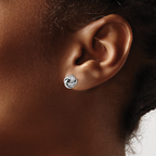 Leslie's 14K with White Rhodium Plating Polished Love Knot Post Earrings - Image 3