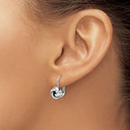 Leslie's 14K w/ White Rhodium Plating Polished Love Knot Leverback Earrings - Image 3