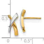 14K w/Rhodium X Post Earrings - Image 4