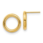 14K Polished Circle Post Earrings
