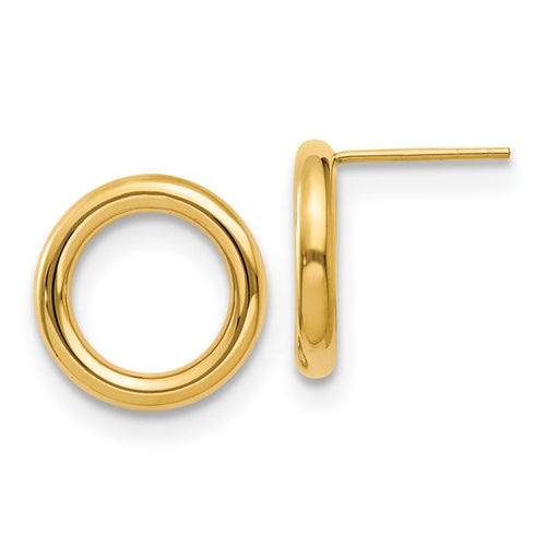 14K Polished Circle Post Earrings