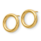 14K Polished Circle Post Earrings - Image 2