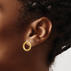 14K Polished Circle Post Earrings - Image 3