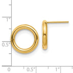 14K Polished Circle Post Earrings - Image 4