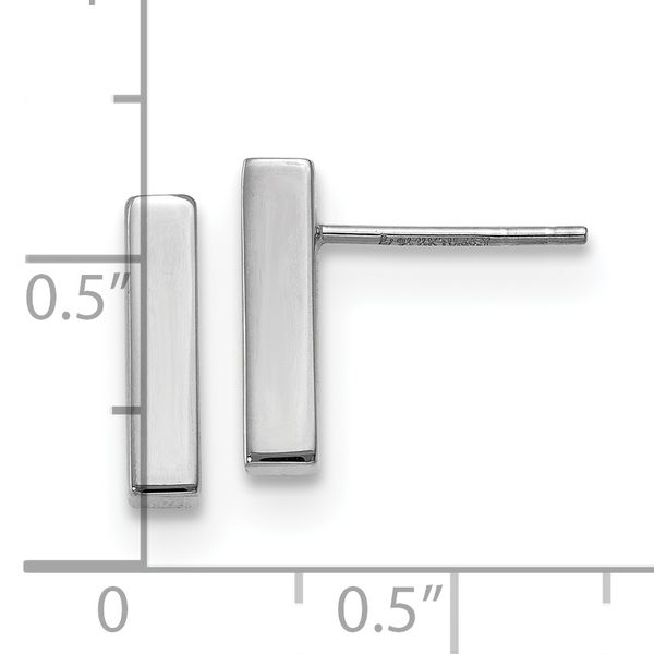 Leslie's 14K White Gold Polished Post Earrings - Image 4