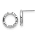 14K White Gold Polished Circle Post Earrings