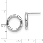 14K White Gold Polished Circle Post Earrings - Image 4