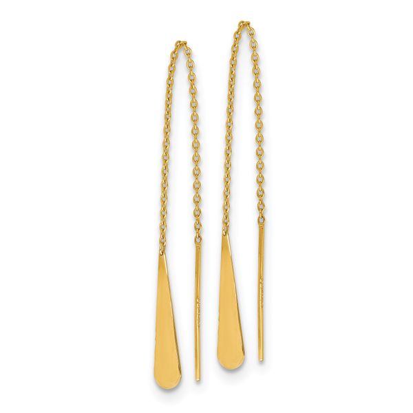 Leslie's 14K Polished Tear Drop Threader Earrings - Image 2