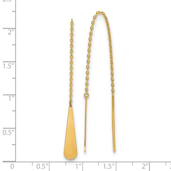 Leslie's 14K Polished Tear Drop Threader Earrings - Image 4