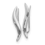 Leslie's 14K White Gold Polished Fancy Ear Climber Earrings - Image 2