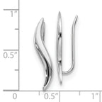 Leslie's 14K White Gold Polished Fancy Ear Climber Earrings - Image 4