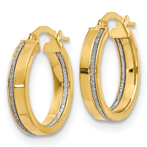 Leslie's 14K Polished Glimmer Infused Hoop Earrings - Image 2