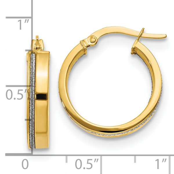 Leslie's 14K Polished Glimmer Infused Hoop Earrings - Image 4
