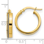 Leslie's 14K Polished Glimmer Infused Hoop Earrings - Image 4