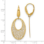 Leslie's 14K Polished and Textured Floral Leverback Earrings - Image 4