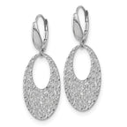 Leslie's 14K White Gold Polished and Textured Floral Leverback Earrings - Image 2