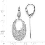 Leslie's 14K White Gold Polished and Textured Floral Leverback Earrings - Image 4
