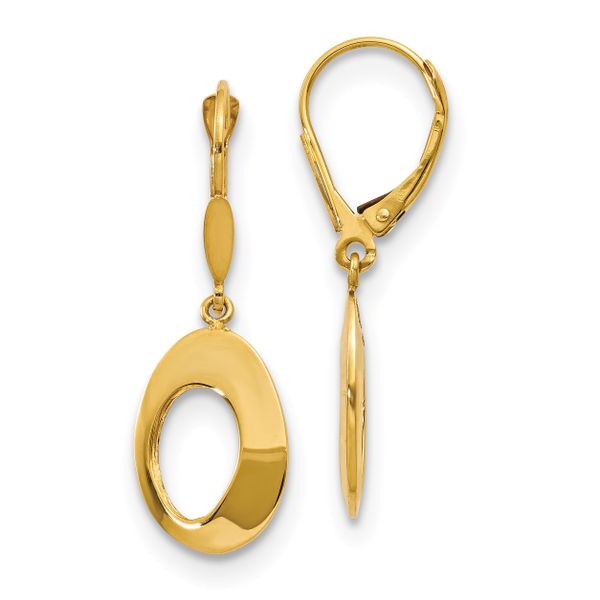 Leslie's 14K Polished Hollow Circles Leverback Earrings