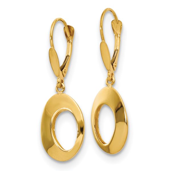 Leslie's 14K Polished Hollow Circles Leverback Earrings - Image 2