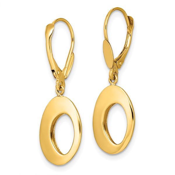 Leslie's 14K Polished Hollow Circles Leverback Earrings - Image 3