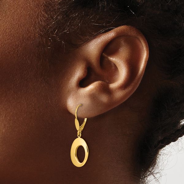Leslie's 14K Polished Hollow Circles Leverback Earrings - Image 4