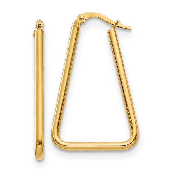 Leslie's 14K Polished Geometric Shape Hoop Earrings
