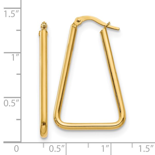 Leslie's 14K Polished Geometric Shape Hoop Earrings - Image 4