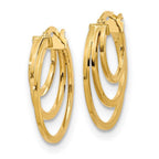 14K Polished Fancy 3 Hoop Earrings - Image 2