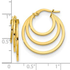 14K Polished Fancy 3 Hoop Earrings - Image 4
