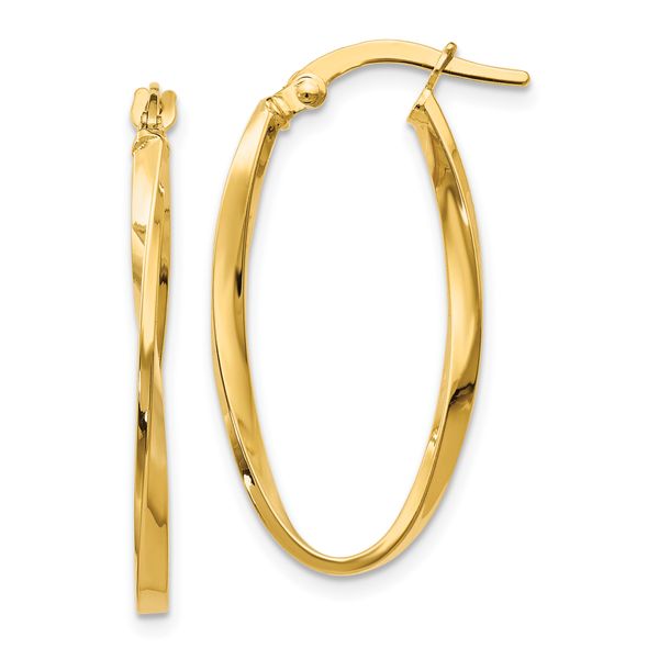 Leslie's 14K Twisted Oval Hoop Earrings