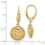 14K w/Rhodium Polished D/C Hollow Earrings - Image 4