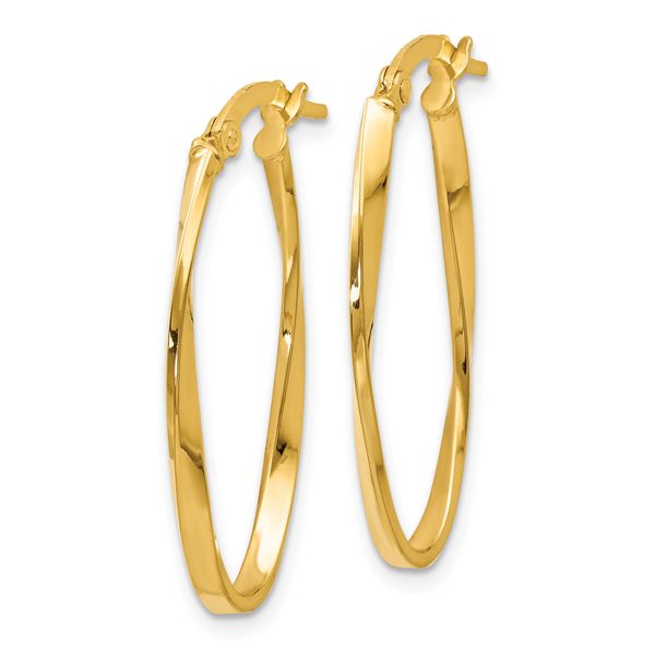 Leslie's 14K Twisted Oval Hoop Earrings - Image 2