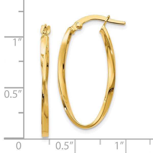 Leslie's 14K Twisted Oval Hoop Earrings - Image 4