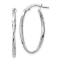 Leslie's 14K White Gold Twisted Oval Hoop Earrings
