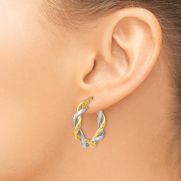 Leslie's 14K Two-tone Hoop Earrings - Image 3