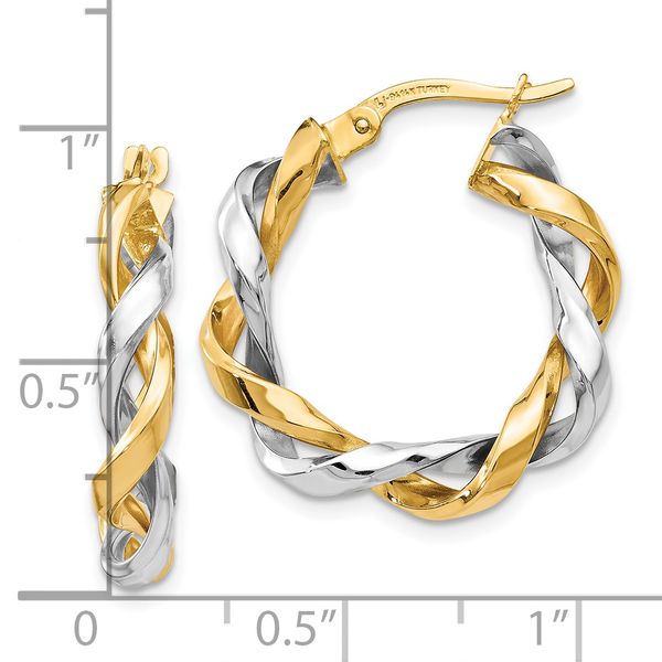 Leslie's 14K Two-tone Hoop Earrings - Image 4