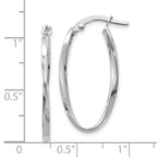 Leslie's 14K White Gold Twisted Oval Hoop Earrings - Image 2
