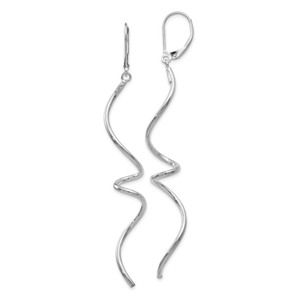 Leslie's 14K White Gold Twisted Leverback Earrings