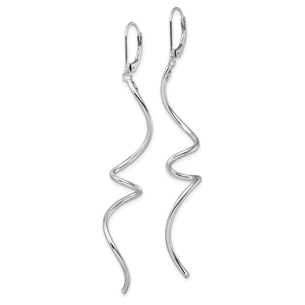 Leslie's 14K White Gold Twisted Leverback Earrings - Image 2